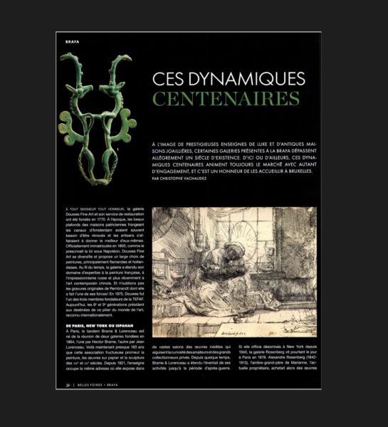 L'Eventail June 2022 - Brafa Article - Douwes Fine Art - Rembrandt Etching