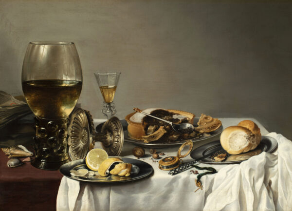 Pieter Claesz - still life with roemer, tazza and lemon - Dutch Old Master painting for sale 3