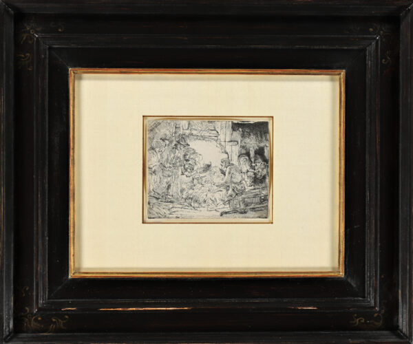 REMBRANDT van RIJN - The adoration of the shepherds with the lamp (kf) fbuy etching for sale ets te koop 2