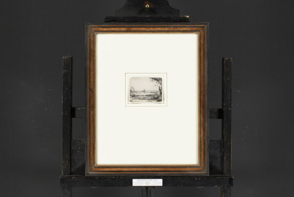 Rembrandt van Rijn - Canal with a large Boat and a Bridge ('Het Schuytje op de voorgrondt') etching for sale buy ets te koop 3