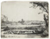 Rembrandt van Rijn - Canal with a large Boat and a Bridge ('Het Schuytje op de voorgrondt') etching for sale buy ets te koop 2