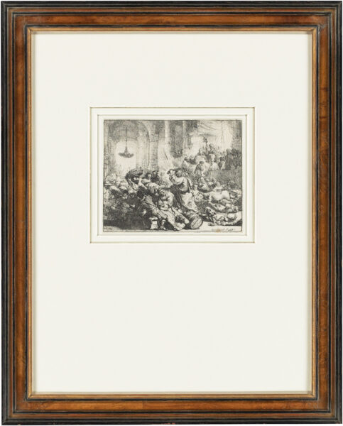 Rembrandt van Rijn etching for sale ets te koop- Christ Driving the Money Changers from the Temple [CM22] (kf) 2