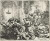 Rembrandt van Rijn etching for sale ets te koop- Christ Driving the Money Changers from the Temple [CM22] (kf)