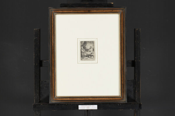 Rembrandt van Rijn etching for sale ets te koop- Christ at Emmaus; the Smaller Plate, 1634