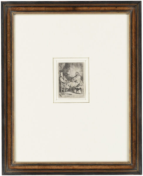 Rembrandt van Rijn etching for sale ets te koop- Christ at Emmaus; the Smaller Plate, 1634 3