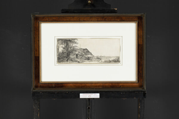 Rembrandt van Rijn - Landscape with a cottage and a large tree etching for sale ets te koop buy