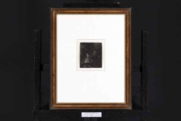 Rembrandt van Rijn - The Flight into Egypt; A night piece - framed (CM22) etching for sale buy ets te koop 2
