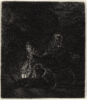 Rembrandt van Rijn - The Flight into Egypt; A night piece - framed (CM22) etching for sale buy ets te koop 3