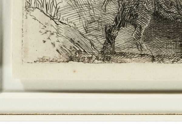 Rembrandt van Rijn - The Flight into Egypt; crossing a Brook, 1654 etching for sale ets te koop buy art 2