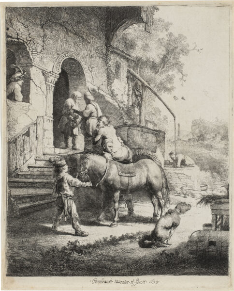 Rembrandt van Rijn etching for sale ets te koop - The Good Samaritan, 1633 (frame) 3