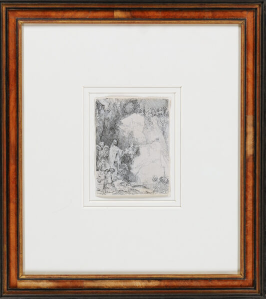 Rembrandt van Rijn - The Raising of Lazarus (framed) buy etching for sale ets te koop