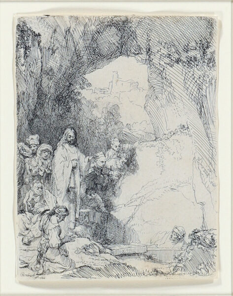 Rembrandt van Rijn - The Raising of Lazarus (framed) buy etching for sale ets te koop 2