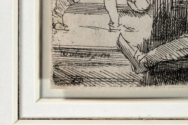 Rembrandt van Rijn - “The Ringball or Kolf Player” (‘Het Klosbaantje’), 1654 signature etching for sale ets te koop buy art