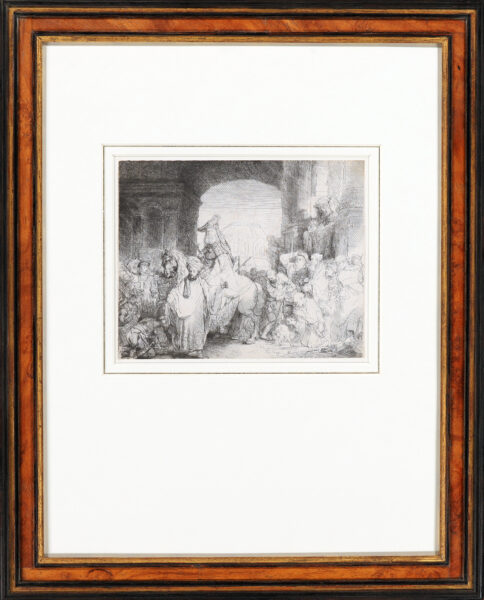 Rembrandt van Rijn - The Triumph of Mordecai (kf) etching for sale buy ets te koop 2