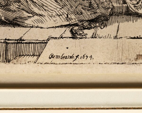 Rembrandt van Rijn - The Virgin and Child with the Cat and the Snake etching for sale ets te koop buy art 2