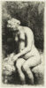 Rembrandt van Rijn etching for sale ets te koop- Woman bathing her feet in a brook kf