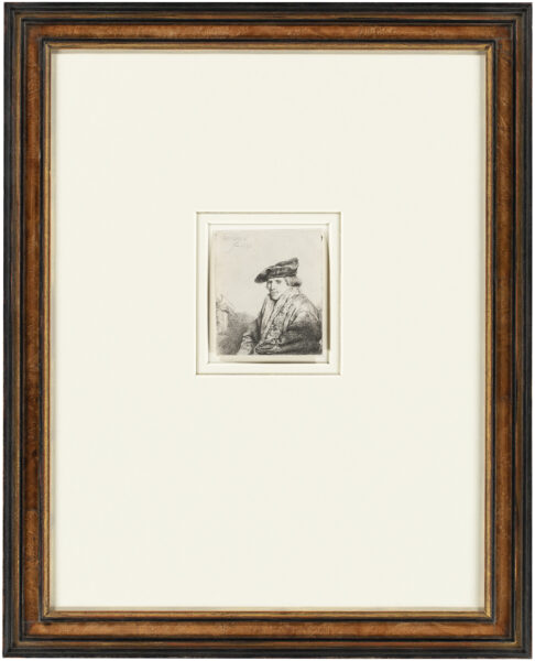 Rembrandt van Rijn - Young Man in a Velvet Cap (Petrus Sylvius), 1637 (kf) etching for sale ets te koop buy 2