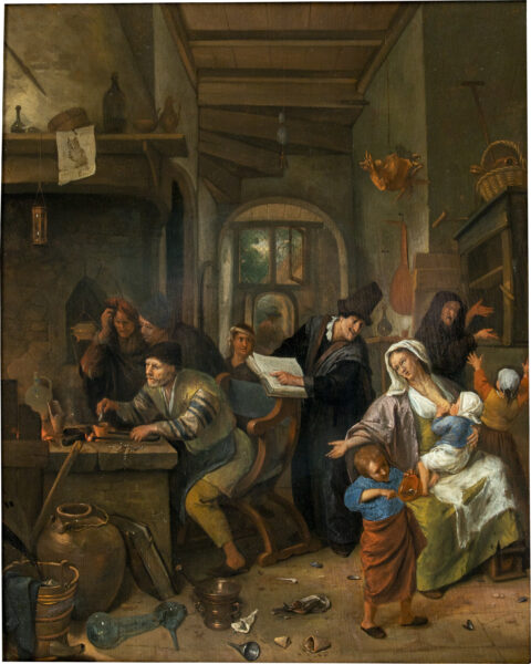 Jan Steen- The Alchemist painting for sale kunstwerk te koop 4