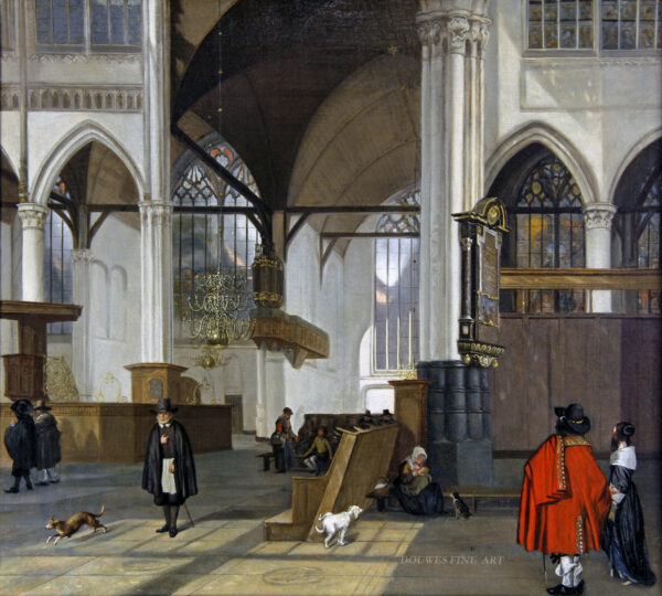 Emanuel de Witte Dutch Old Master painting for sale - Interior of the Oude Kerk in Amsterdam