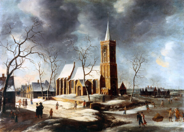 Abraham Beerstraten Old Master painting for sale - Winterlandscape in Wognum