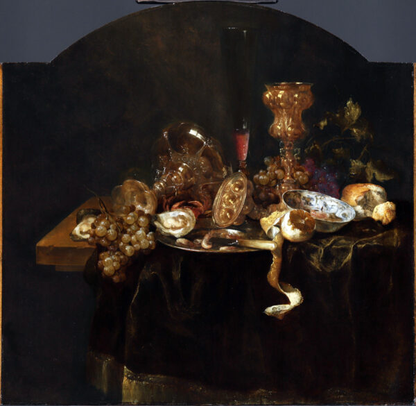 Abraham van Beijeren Old Master painting- A Pronk Still Life with a Silver Tazza
