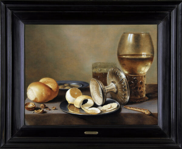 Hans van Sant Old Master still life painting Monochrome Banketje