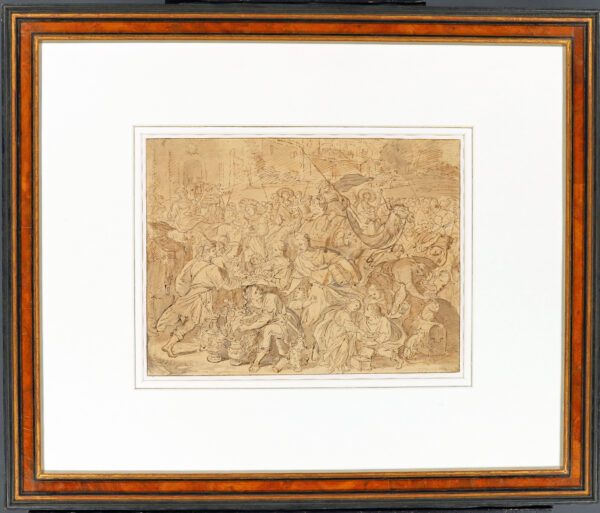 Francken the Younger, Frans - The Departure of the Isrealites from Egypt Old Master drawing for sale te koop