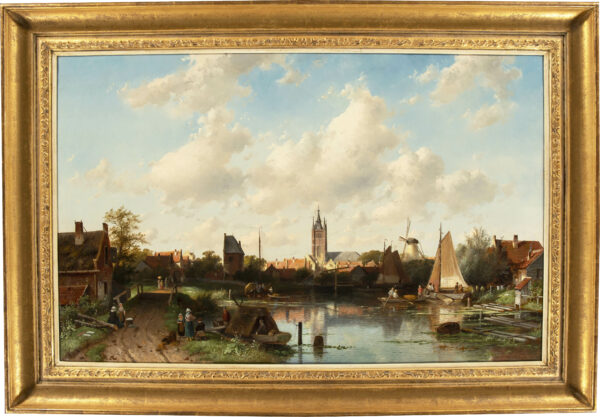 Charles Leickert A view of Delft, 1868 painting for sale schilderij te koop
