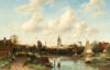 Charles Leickert A view of Delft, 1868 painting for sale schilderij te koop 3