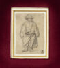 Rembrandt van Rijn - Standing Man, a Beggar, in a brimmed Hat (facing front and full-length) Old Master Drawing for sale 5