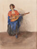 Isaac Israels aquarel te koop Guusje, the wife of Kees van Dongen, playing the Mandoline 1916 art for sale