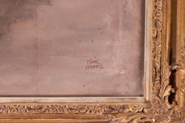 Isaac Israels aquarel te koop Guusje, the wife of Kees van Dongen, playing the Mandoline 1916 art for sale signature